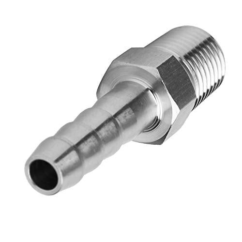 Barb Joint, 2PCS 1/4in Roestvrij stalen Barb Joint Quick Coupling Connector Pijp passen BSPT Man Thread, Quick Connect On Threaded Tube Fittings (BSPT1/4-8mm) 3