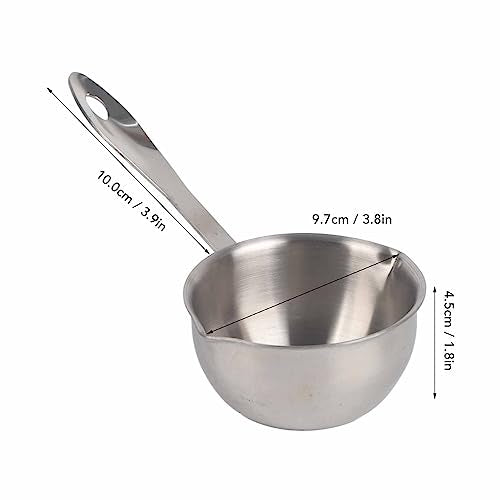 Butter Coffee Milk Warmer Mini Roestvrij stalen boter Smelten Pan Kleine Saucepan met inductie Bottom en Double Lip (150ML)