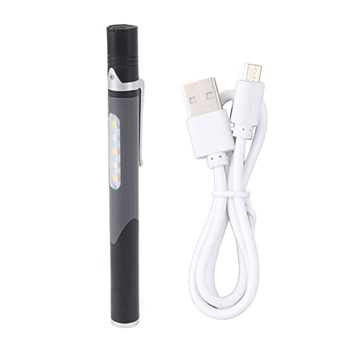 USB Oplaadbare LED Pen Lamp, USB Oplaadbare LED Pen Lamp voor Inspectie Werkt, Reparatie, 300mAh Grey Mini Herbruikbare penlamp, draagbare zaklampen