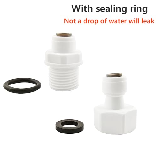 2 st waterfilteraansluiting, 1/2 inch mannelijke draad aan 1/4 inch snelkoppelingen, slang snelkoppelingen 4