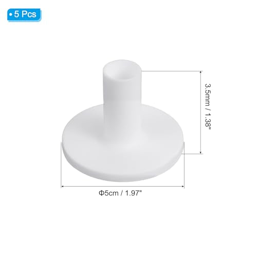 1.4 Inch Rubber Golf T-Shirts, 5 Pack Long Practice Training Driving Range Tees, Stabiele balhouder voor buiten en binnen Batting Mat, Wit