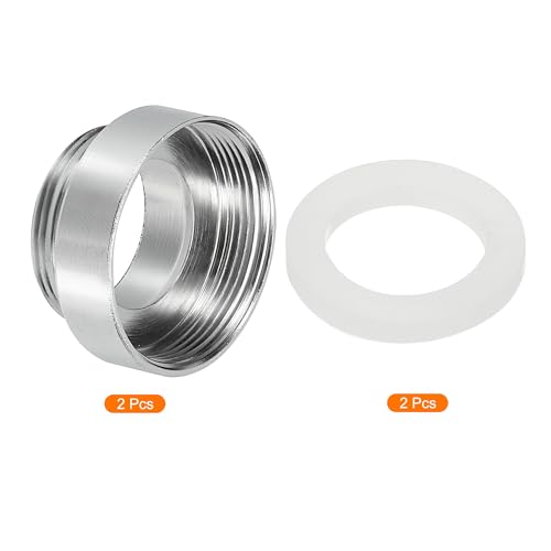 M20*1.0 Man tot M24*1.0 Vrouwelijke Thread Faucet Adapter, 2 Pack Chrome Aerator Connector Past voor Tuinslang Water Filter, Zilver 3