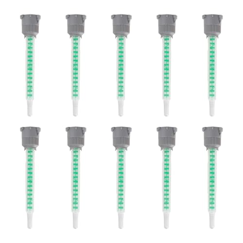 Verpakking van 10 statische mixers, 1:1 mengmondstukken voor 2K lijm, 91 mm epoxyhars lijm, mengen tuit kunststof lijm, statische mengmondstuk, mengmondstukken voor 2K lijm, twee-componenten lijm, mengen