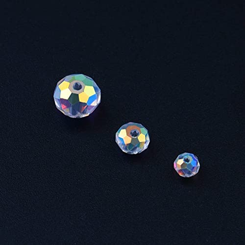 100 st Facet Parels, Glazen Parels, Glitter kralen, Check, Rond, Kleurrijk, Decoratie, Gepolijste kralen, DIY Glass, Crystal Kralen Kralen, Juwelen, Ambachten, Armband, Ketting, Accessoires, 8mm, Aarde kralen