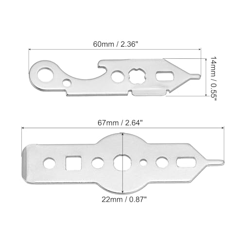 Dart sleutel gereedschap Kit, Set van 2 Multifunctionele Dart Accessoires voor Aluminium Rod en Dart Head Tips, Silver Tone