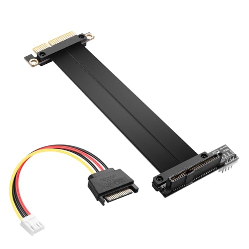 PCIe 3.0 X4 tot U.2 SFF-8639 Extension Cable - PCIe 4X Man tot U.2 NVMe SSD Riser Cable (20cm, 90 graden)