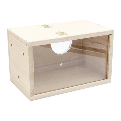 Parakeet Nest Box Transparant Design, Bird's Nest Nest Nursery met Perch Houten Vogelkooi Huis voor Lovebirds Parakeets Finch