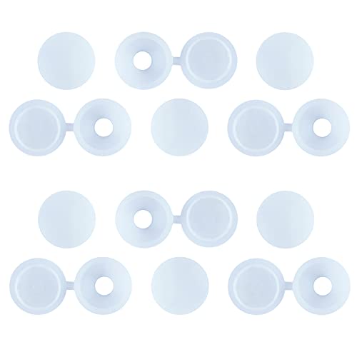 Verpakking van 50 Plastic schroefdeksels Schroefdeksels Vouwbare schroefdeksels M3.5 M4 schroefdeksels voor boorgaten, wit