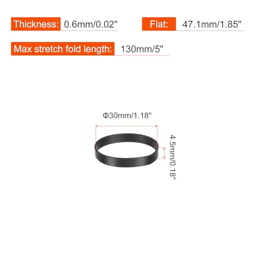 Siliconen Rubber Banden Ringen 50 Stuks Non Slip 1 7/8 Inch Flat Black voor boeken, kunst, dozen, Cord Verpakking, Zak Wraps