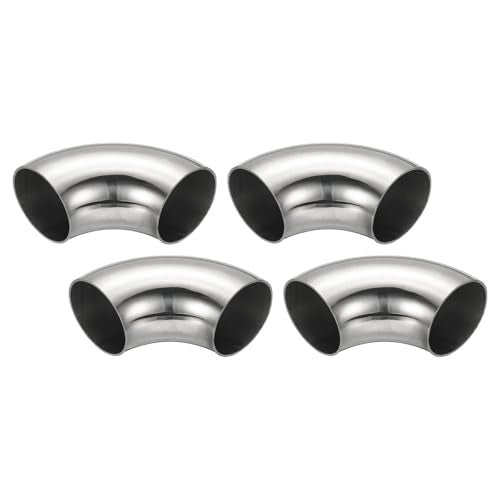 4 st Roestvrij stalen buis Arcs, 90 degree Arc, 48mm OD staal, Uitlaatbuis Connector Roestvrij staal Arc, 304 roestvrij staal, Uitlaatbuis buis, Trappen, Auto, HVAC