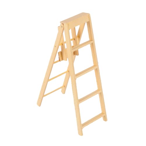 1/12 Miniatuur Ladder Poppenhuis Miniatuur Poppenhuis Houten Ladder Model Miniatuur Landschap Accessoires voor DIY Poppenhuis Decoratie Tuin Decor