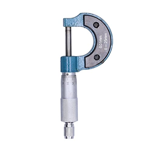 Micrometer, externe micrometer 0,01 Mm met sleutel Roestvrij stalen dikte Schroefmeter, Buitenmicrometer (0-25 mm) 5