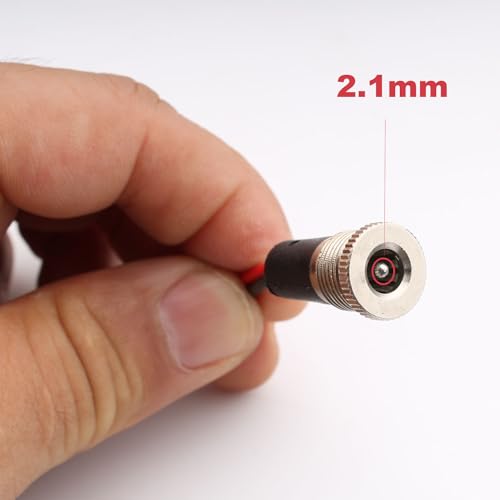 5Scs Power Jack Socket 5.5 x 2.1mm, Vrouwelijke DC 12V 10A Holle Plug Bushing Panel Mount Kit, Low Voltage Connector met Kabel 15cm + 5x Rubber 5