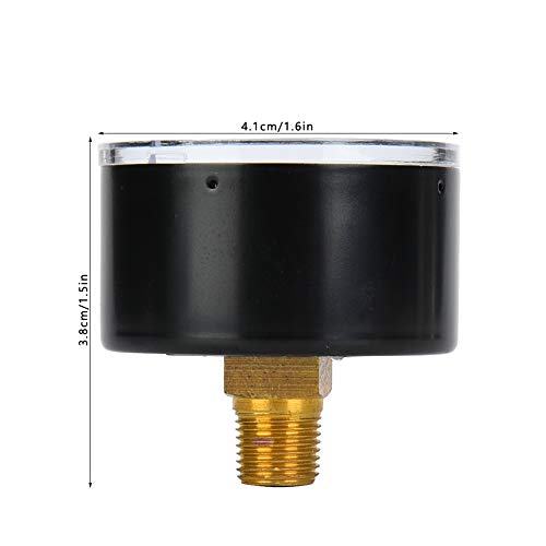 Axiale drukmeter Manometer Hanische drukmeter voor oliewater 1 8 Inch Bspt Achteraansluiting (0 30Psi 0 2Bar) (0-60 psi, 0-4 bar) 4