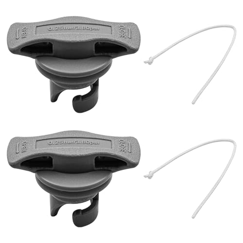 Zee 2 st. Boot Kayak Air Valve Plug Opblaasbare boot Valve Cover Stofdichte Spiraal Air Plugs Vervanging voor Rubber boot Raft Kayak Pool (Grijs)