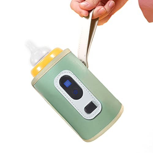Portable Milk Bottle Warmer, Nauwkeurige Verwarming met LCD-scherm, USB Baby fleswarmer voor reizen, vliegtuig en auto (GREEN) 4
