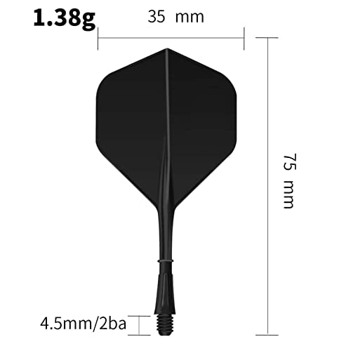 Pak van 9 Dart Shafts en Vluchten Een Stuk Dart Vluchten Accessoires 2BA Dart Shafts en Vluchten