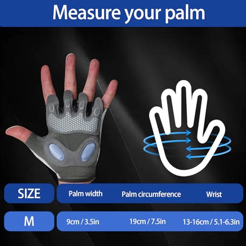 Sportschool Handschoenen voor mannen en vrouwen, Ademende Gewichtheffen Handschoenen met Non-Slip Siliconen, Gewatteerde Palm Grip Bescherming, Cool Stof, Half Finger Handschoenen voor Fitness, Training, Exercising