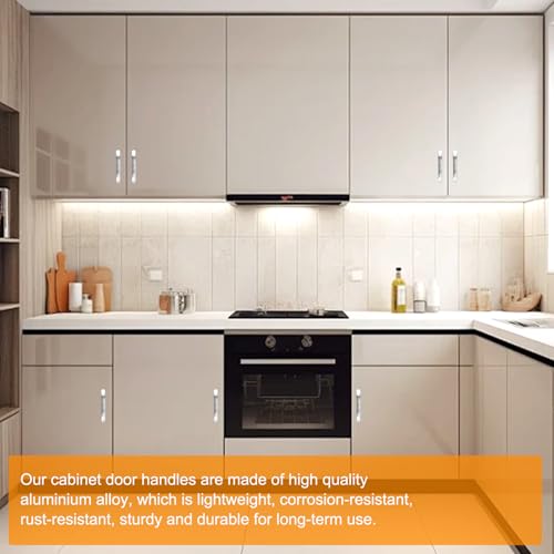 8 Stukken Meubels Handgrepen, Keukenhandgrepen, Keukenkast Handgrepen Kabinet Handgrepen, Meubels, Geborstelde Handgrepen, Zilveren Deur Handgrepen, Voor laden, Kabinet Deuren, Keuken Kasten (Hole 3