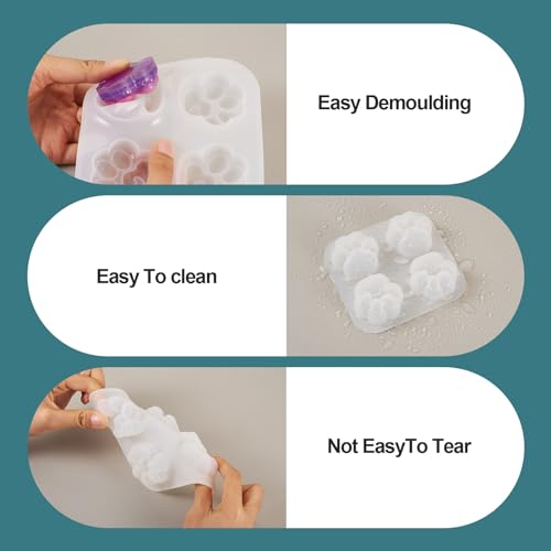 3 stuks Paw Afdrukken Hanger Siliconen mallen Kat Honden Voeten Afdrukken Afgietsel Hars mallen Huisdier UV Epoxy harsvorm voor ambachten sieraden maken 4