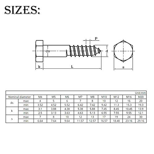Zeshoek Extern Hoofd Coach Schroef - Roestvrij staal