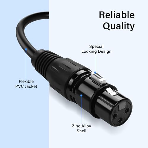 XLR naar XLR-kabel 3 Pin, 1 Plug naar 2 Bus Microfoon Kabel, XLR Splitter Kabel voor Home Studio Recorder, Versterker, Mix Panel Speaker (2m tot F)