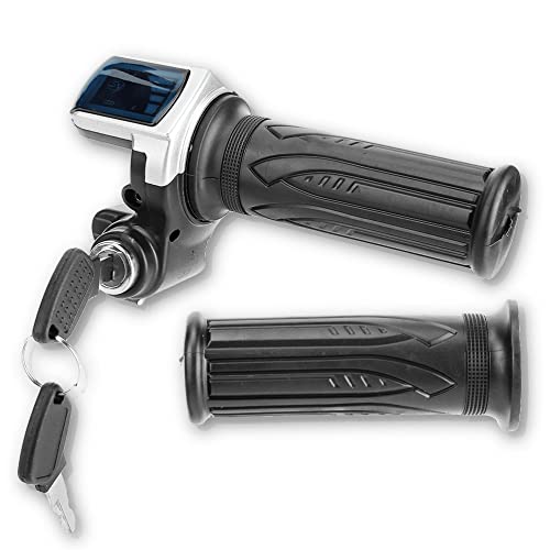 Elektrische Fiets 36V Gaslever Half roterende Gaslever met LED-vermogensindicator voor Key Lock elektrische fietsen Scooter (zwart)