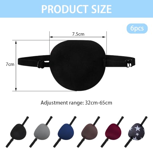 6 stuks boogpatches voor volwassen verstelbare patches medische patch linker- of rechtse comfortabele blinde blinddoeken voor amblyopie lui voor volwassenen en kinderen visie training en