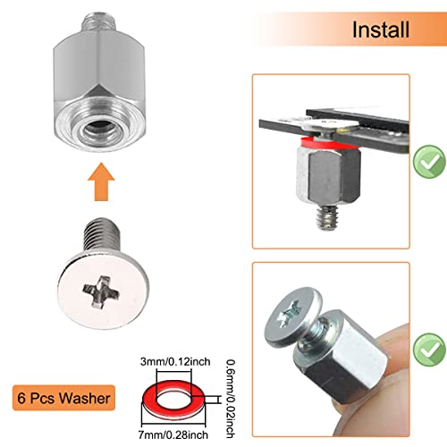 PCIe NVMe M.2 SSD bevestigingsschroeven set voor Asus moederbord, voor Gigabyte voor ASRock voor Msi moederbord met 6 stuks wasmachine en schroevendraaier, 30 stuks 5