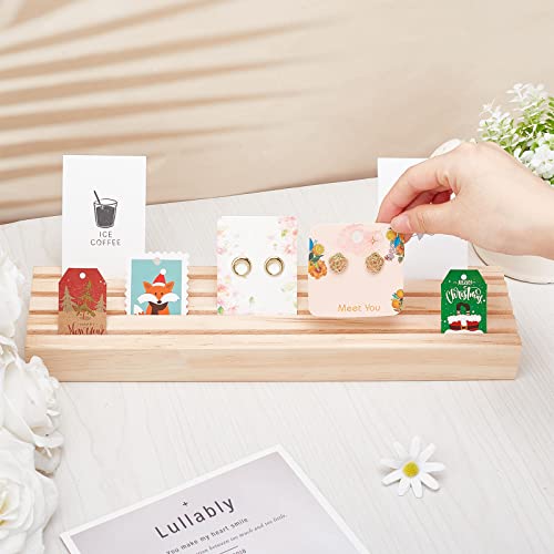 Natural Wood Display Stand - 4 Slots sieraden oorbellen houder, kaarthouder, Organisator en Retail Display voor verkoop - 7.7×31cm 3