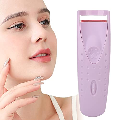 Verwarmde wimper curler pluggen wimper gereedschap Verwarmde wimper curler silicone type C navulen elektrische wimper curler lange levensduur voor meisjes roze (Paars) 5