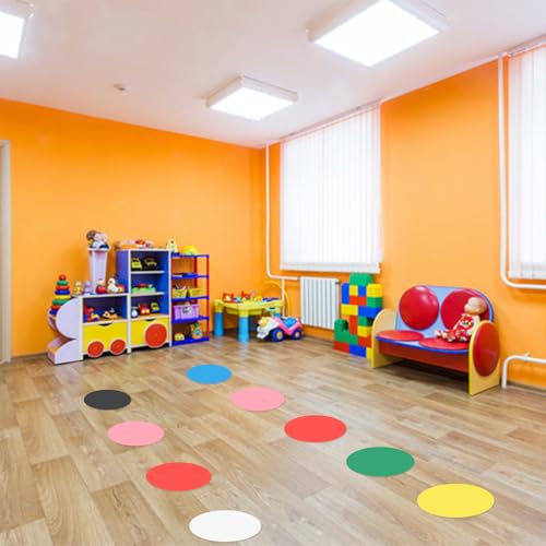 6 inch vloerstickers klaslokaal decor, 42 stuks zelfklevende stiften markers droog wissen cirkels voor elementaire kleuterschool eersteklas geleerden, wit 5