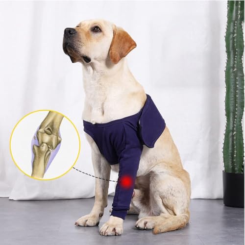 Honden Denim Anti-lick Beschermhoes Ademende Ondersteuning Brace met Magic Stickers voor het herstel van de voorbeenverwondingen en verstuikingen Beschermer Front Leg 5