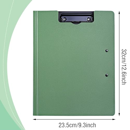 Verpakking van 2 A4 papierclips met deksel Portfolio Organisator Opvouwbare documenthouder Dubbele Clip Map papier licht voor school, industrie, kantoor (zwart)