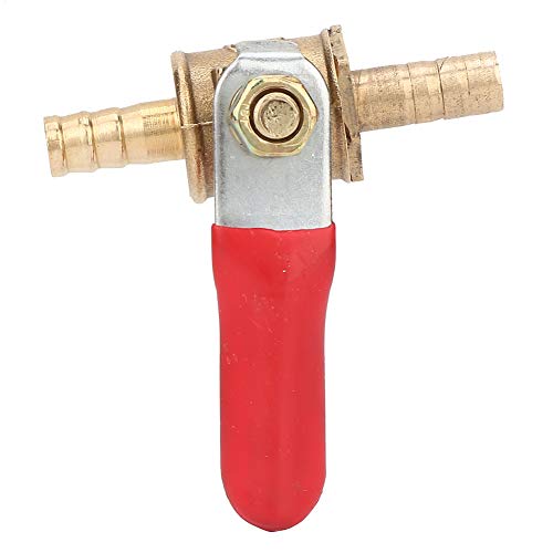 5PCS Brass Water Mini Ball Valve Off Switch, 1/4 inch PT Mannelijke Thread + Barb Quick Coupling On/Off Shutdown Drain(6mm)