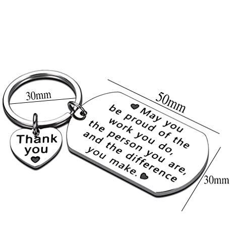 Moge je trots zijn op het werk dat je doet Coworker Keychain Dank je pensioen geschenk voor vrouwen mannen zilver M, zilver 5