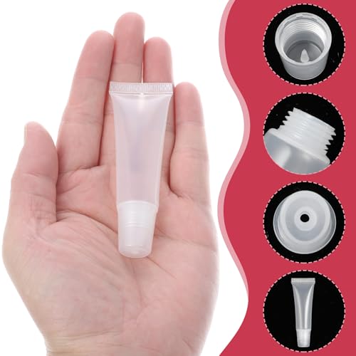 Verpakking van 16 Leeg Lip Tubes, Mini Make-up Containers, 10 ml Transparant Navulbare Tubes, Mini Cosmetic Holder voor Cosmetics, Make-up, Reistoiletartikelen, Lip Balm, Transparant, Transparant 3
