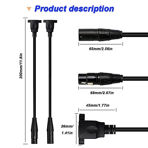 XLR 3pin naar RJ45 Bus Adapter Kabel, RJ45 Network Connection naar XLR Plug, Adapter Kabel voor DMX-CON Controller (4 Pack, 30cm) 3