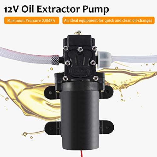 Oliedamppomp, 12 V, 60 W, 0,8 MPA, elektrische oliepompkit voor oliewisseling, met 11 mm/8 mm/6 mm Slang voor auto elektronische accessoires 5