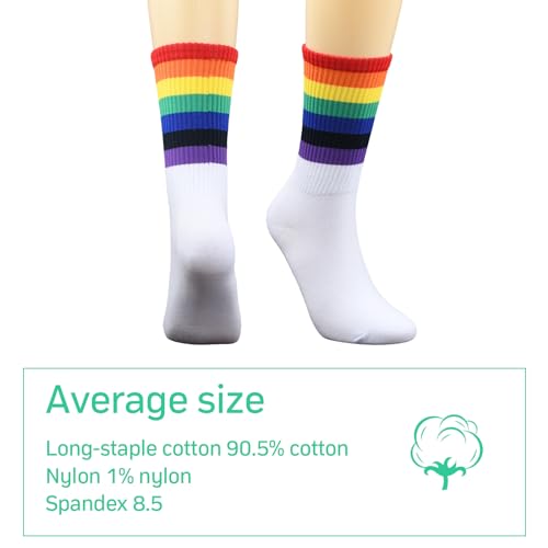 Set van 8 Tennissokken, Unisex Sportsokken, Bemanningssokken, Katoensokken voor heren en vrouwen, Sportsokken voor hardlopen, Fietsen, Maat 36-42, Meerkleurig., 36-42, Meerkleurig