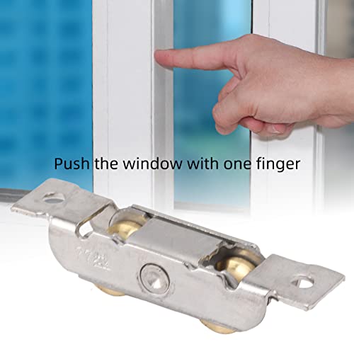 4Pcs Schuifdeur Tandem Roller Montage Roestvrij stalen koperen kogellager deurroller voor glazen deur (Concave Wheel) 5