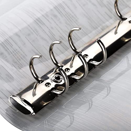 A5 Ring Binder Cover, Zachte PVC, 6 gaten, Navulbare papieren ring Binder, Waterdicht, Los blad Notebook, Persoonlijke Planner Cover voor dagboek, Kantoor, Home, School, Zilverwit 4