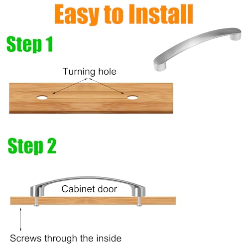 8 Stukken Meubels Handgrepen, Keukenhandgrepen, Keukenkast Handgrepen Kabinet Handgrepen, Meubels, Geborstelde Handgrepen, Zilveren Deur Handgrepen, Voor laden, Kabinet Deuren, Keuken Kasten (Hole 4