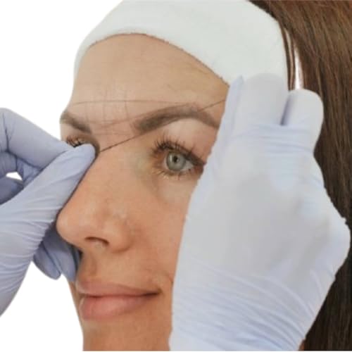 65.6 Voeten Pre-Inked Eyebrow Mapping Wire, Microblader Tag Cord, Make-up Microblader Tag Wire, Professional for Beauty Salon (White)