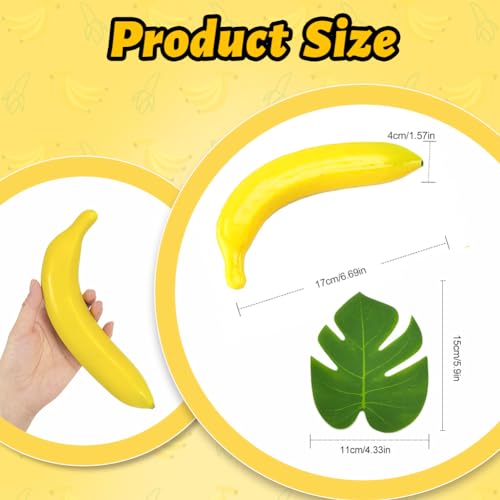 Nepfruit,2st Artificial Banana Plastic Fruit Realistisch Op zoek Kunstvruchten voor Home Keuken Party Decoratie Fotografie Props 4