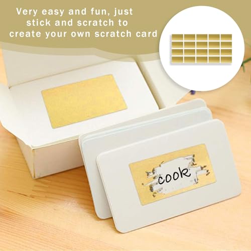 Scratch Stickers, Scratch Free DIY Scratchless Stickers, 160 stuks, 42 x 23 mm, Scratch Stickers, Gold Ticket, Game DIY Travel Voucher, Cadeaus, Goud 5