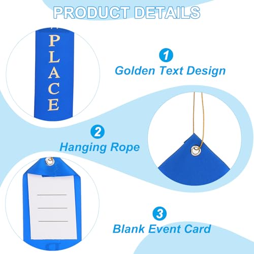 Award Ribbons 36 stuks 1e 2e 3e 4e 5e 6e Plaats Medal Ribbon met Event Card en Touw voor Sport Evenementen Wedstrijden Blauw/Rood/Wit/Geel/Donker Rood/Groen 3