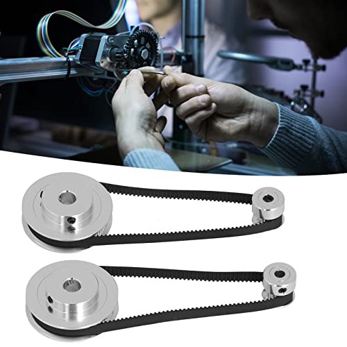 Timing Pulley Set, Timing Pulley Set 20 Teeth 60 Teeth Aluminium Synchroon Wiel met 280mm Lengte 6mm Breedte Timing Belt voor 3D, Timing Belt (20t 5mm) Plus 4