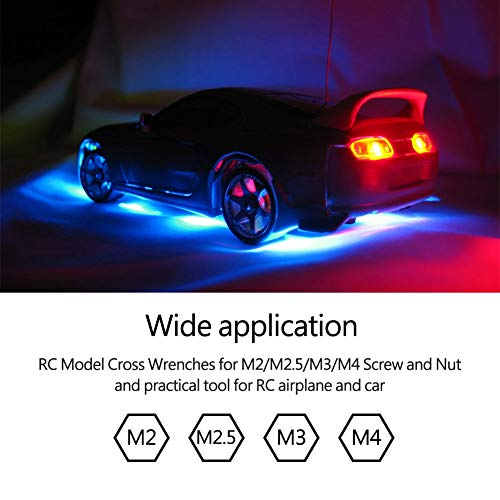 Modellbau Kreuzschl ̈1ssel, Multifunktionale Kreuzschl ̈1ssel Zubeh?rwerkzeuge f ̈1r Schraube und Mutter M2 / M2.5 / M3 / M4 4