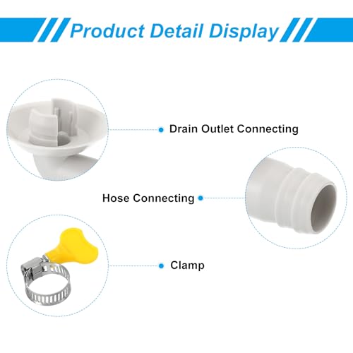 18mm Airconditioning Drain slang Connector, 1st Universele Drain Connector met Clamp Ring voor Mini Split Window AC Unit Faucet, White Style 7 4
